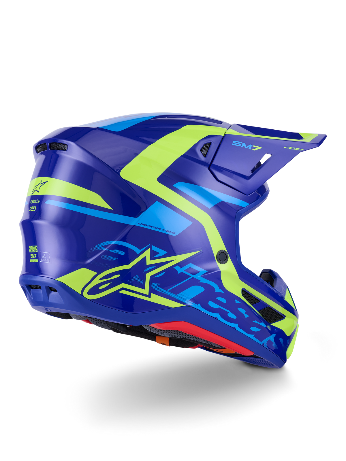 Sm7 Deed Helmet Blue/Ylw Fluo Glossy Sm
