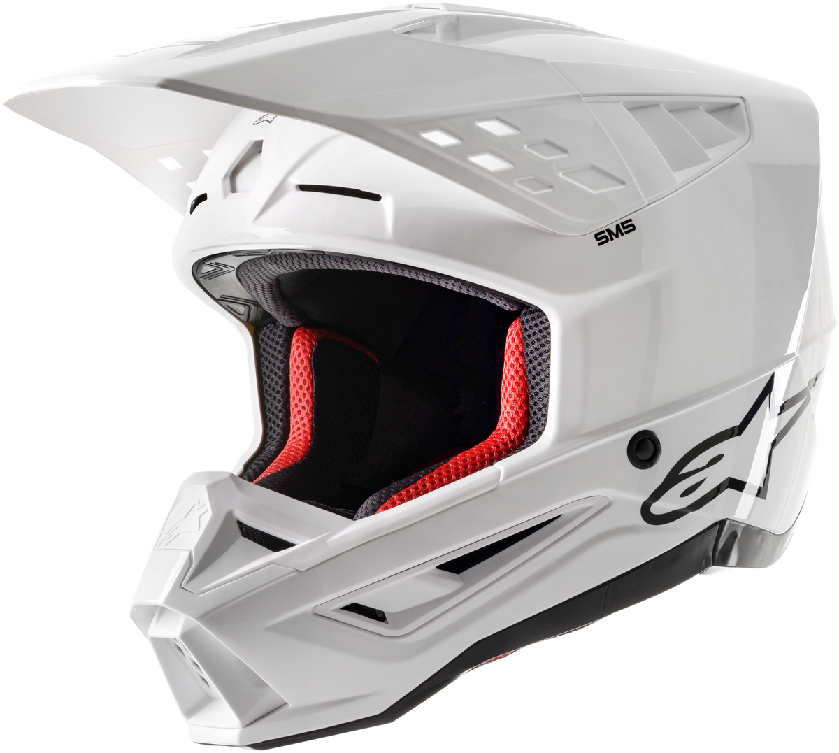 S M5 Solid Helmet White Glossy Sm