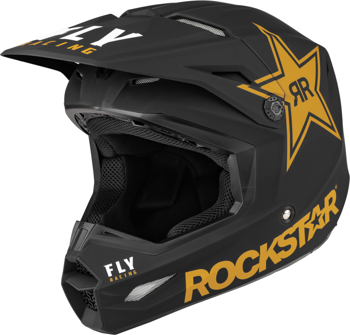 Kinetic Rockstar Helmet Matte Black/Gold Lg