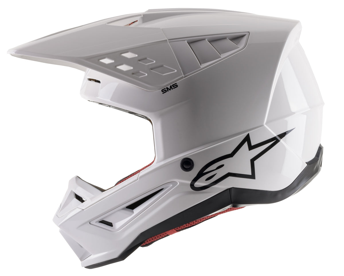 S M5 Solid Helmet White Glossy Md
