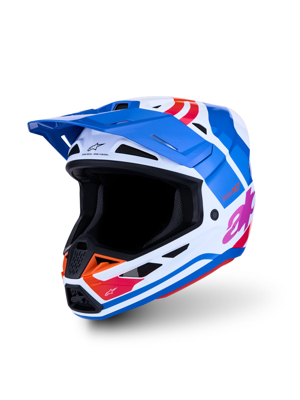 S M7 Core Helmet Ece06/Dot Wht/Blue/Org/Pink Glossy Xl