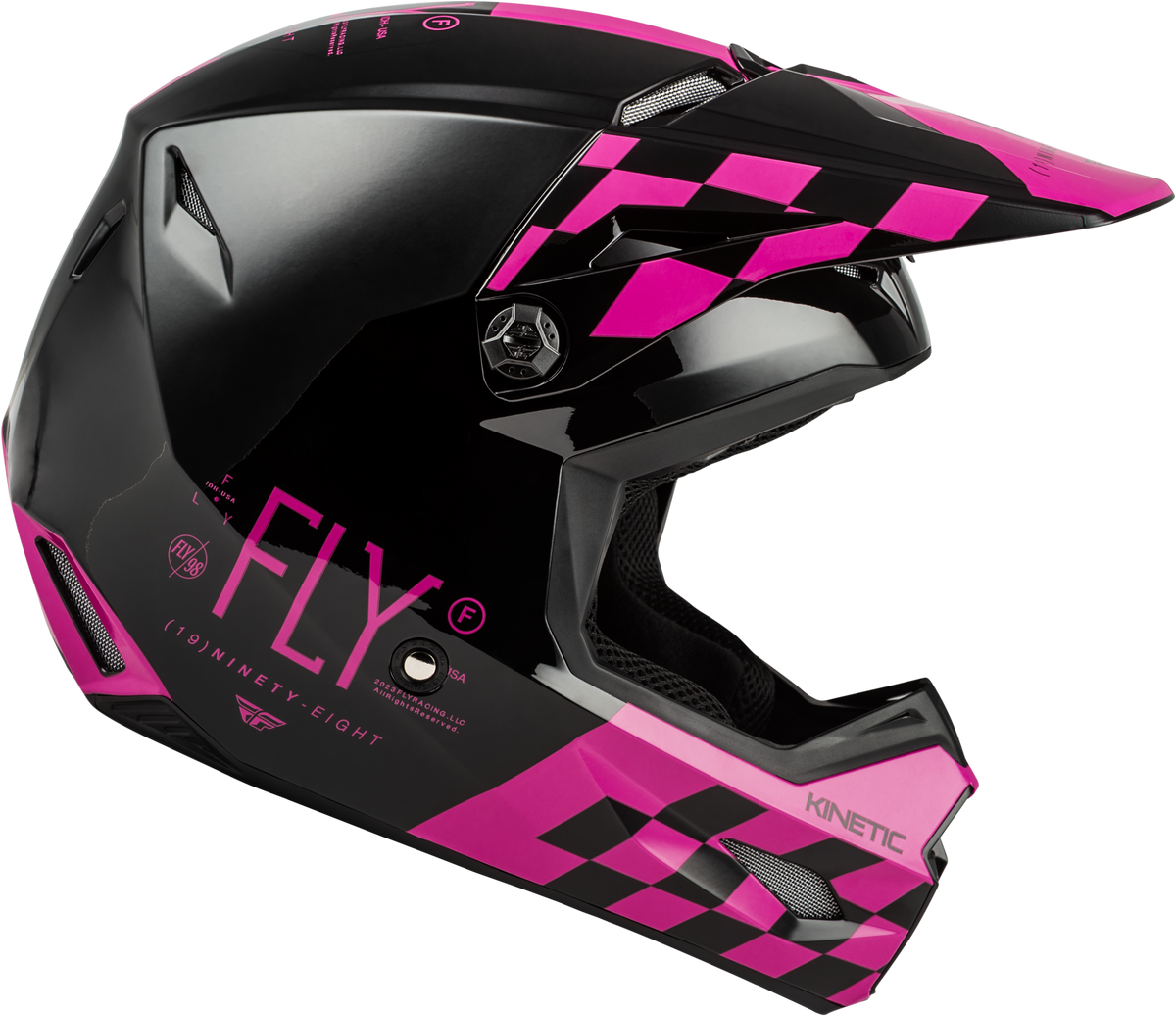 Yth Kinetic Lite Rival Helmet Gloss Black/Pink Ym