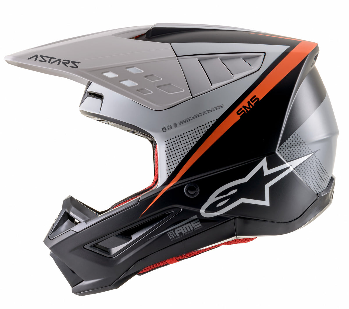 S M5 Rayon Helmet Matte Blk/Wht/Orange Fluo Md