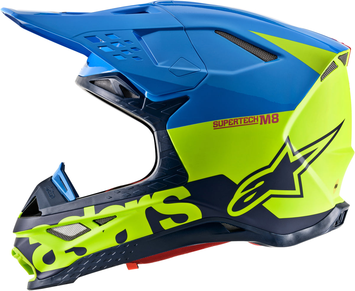 S.Tech S M8 Radium Helmet Aqua/Yellow Fluo/Navy Xs