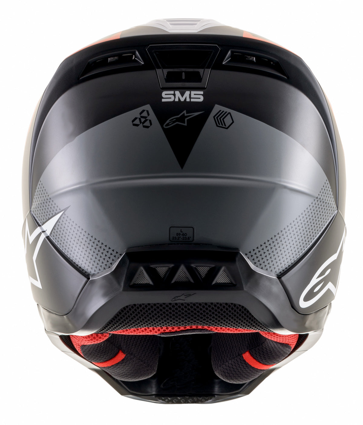 S M5 Rayon Helmet Matte Blk/Wht/Orange Fluo Md