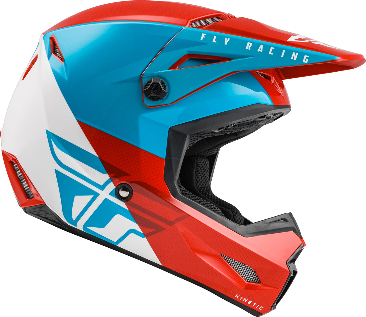 Kinetic Straight Edge Helmet Red/White/Blue Lg
