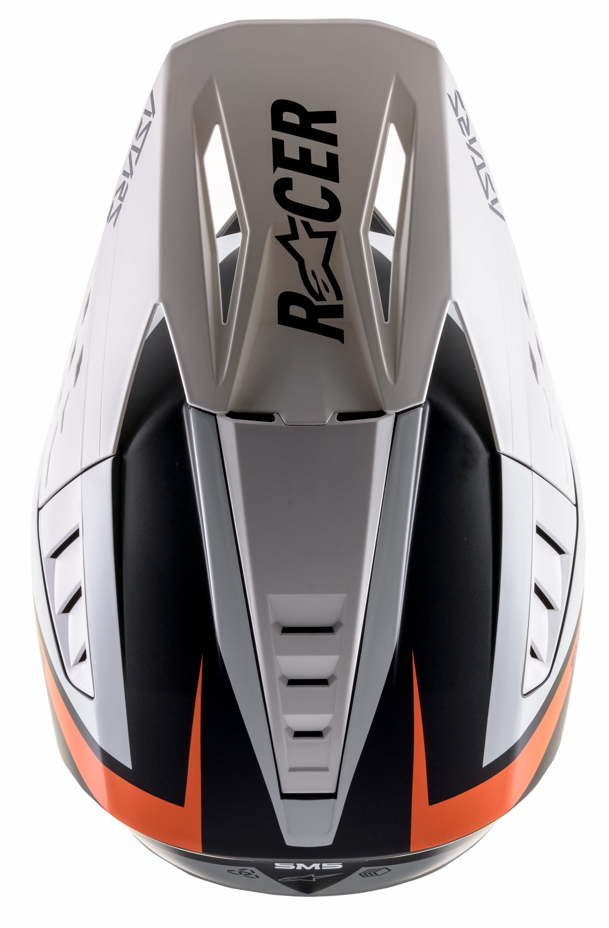 S M5 Rayon Helmet Matte Blk/Wht/Orange Fluo Md