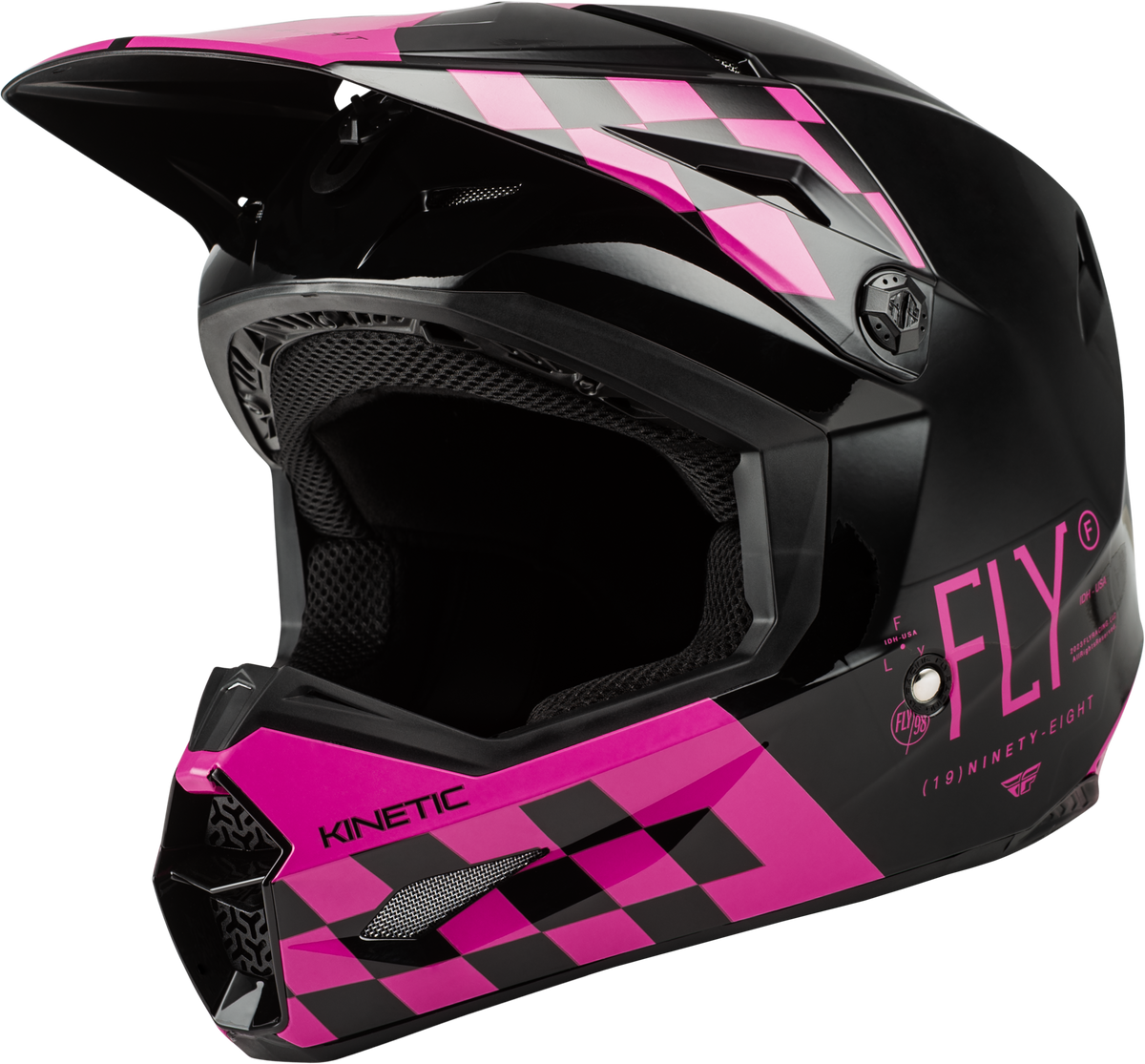 Yth Kinetic Lite Rival Helmet Gloss Black/Pink Ym