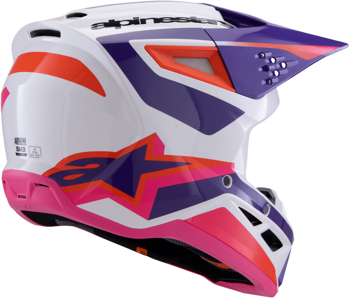 Sm3 Heat Helmet White/Purple/Pink Glossy Xs