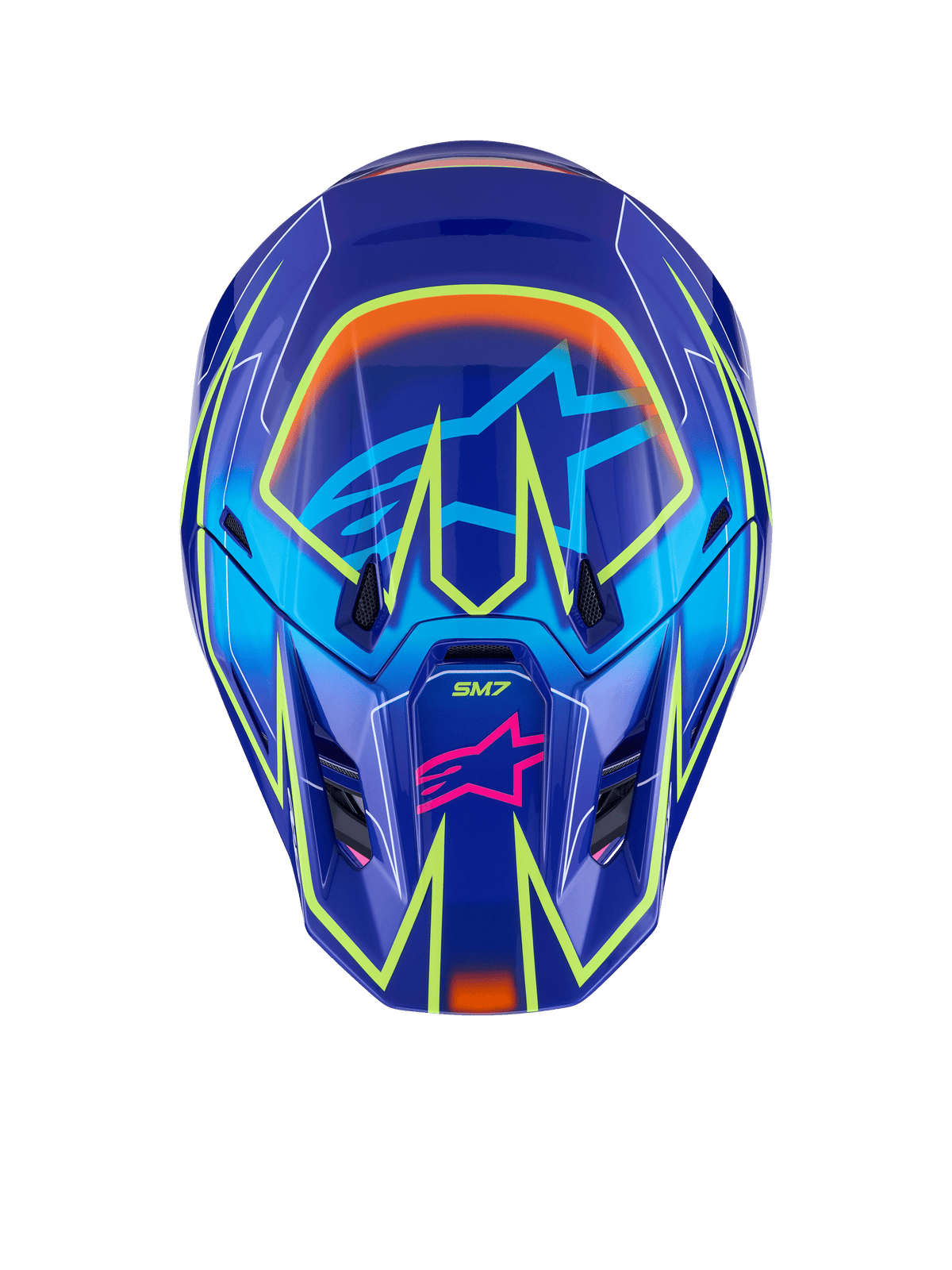Sm7 Cast Helmet Blue/Pnk/Ylw Fluo Glossy Xl