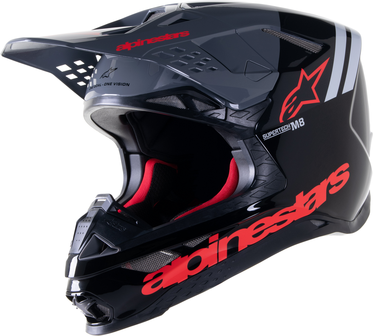S M8 Radium 2 Helmet Black/Neon Red Lg