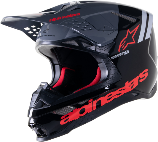 S M8 Radium 2 Helmet Black/Neon Red Lg