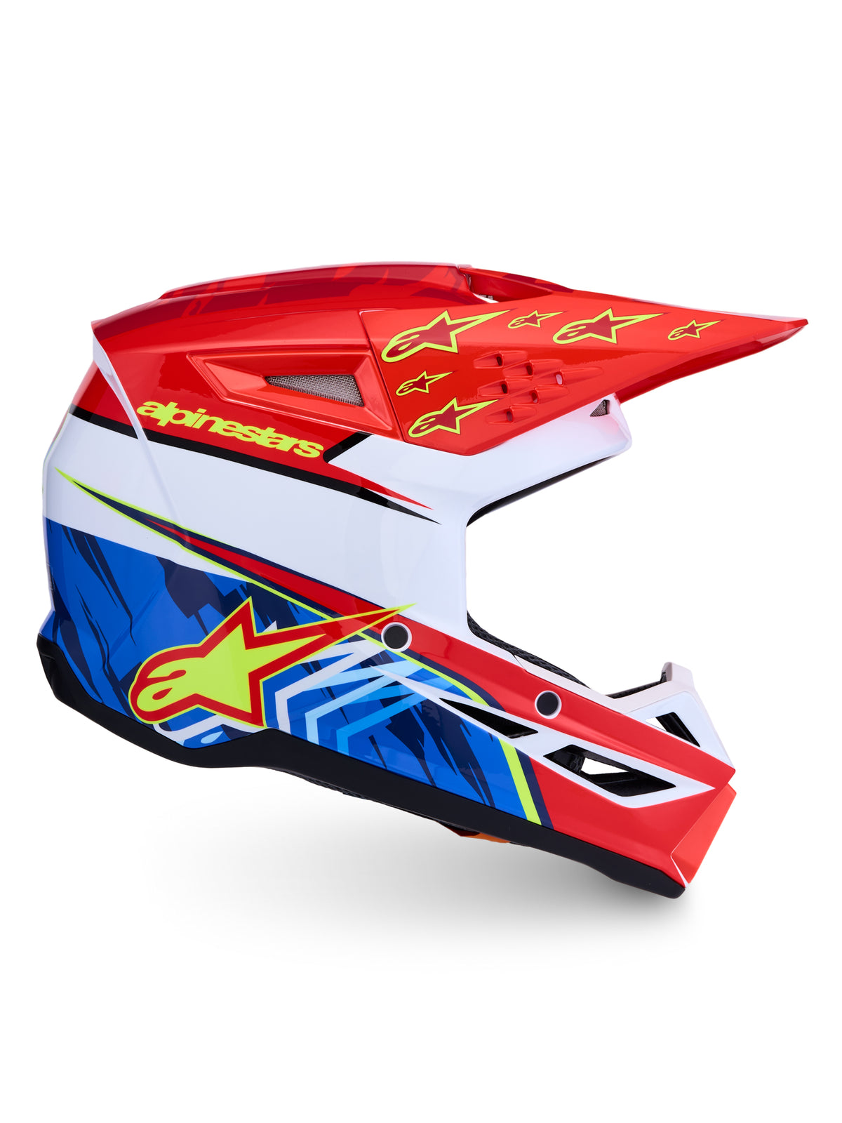 S M3 Falcon Helmet Ece06/Dot Red Fl/Wht/Blue/Yl Flgl 2x