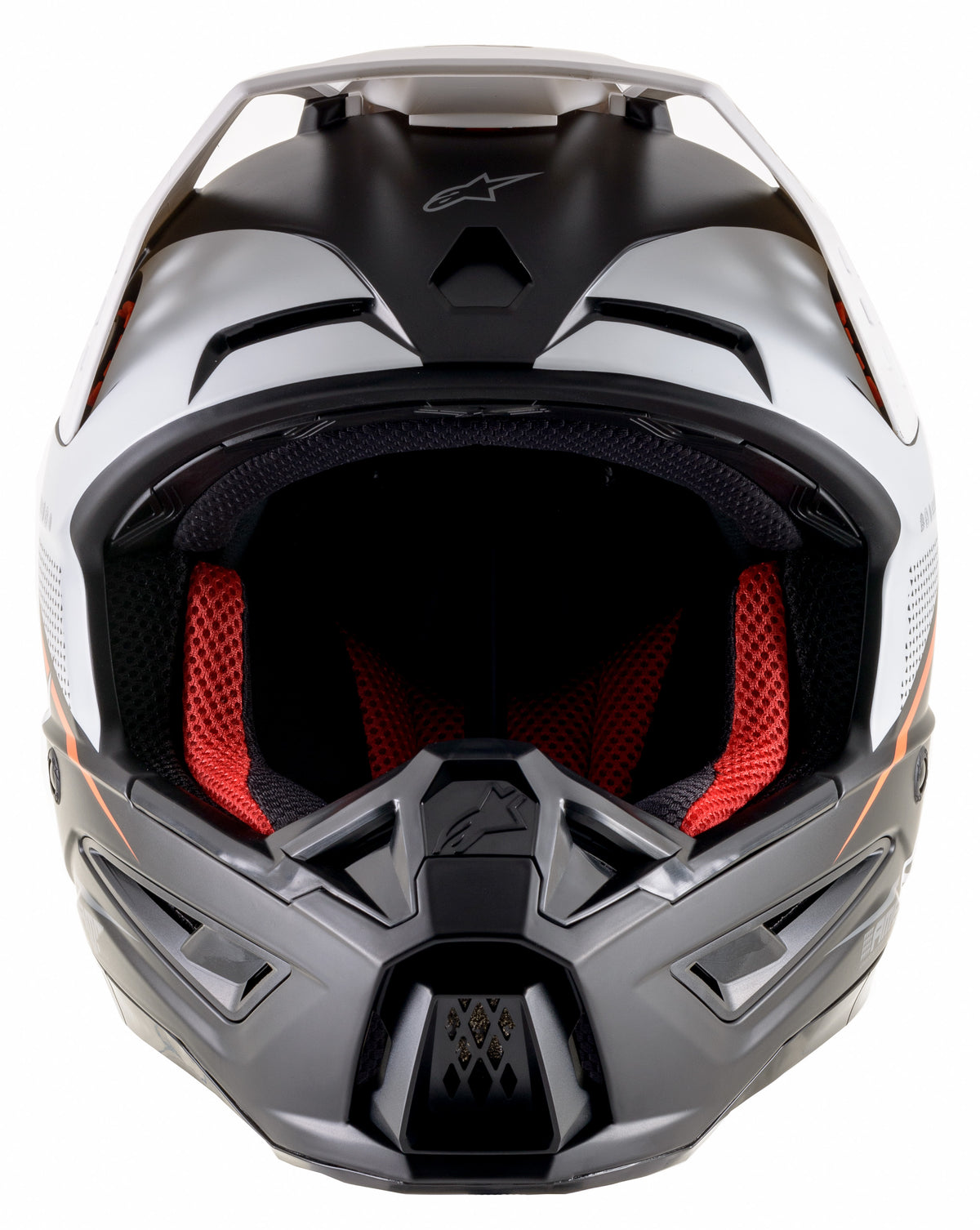 S M5 Rayon Helmet Matte Blk/Wht/Orange Fluo Md